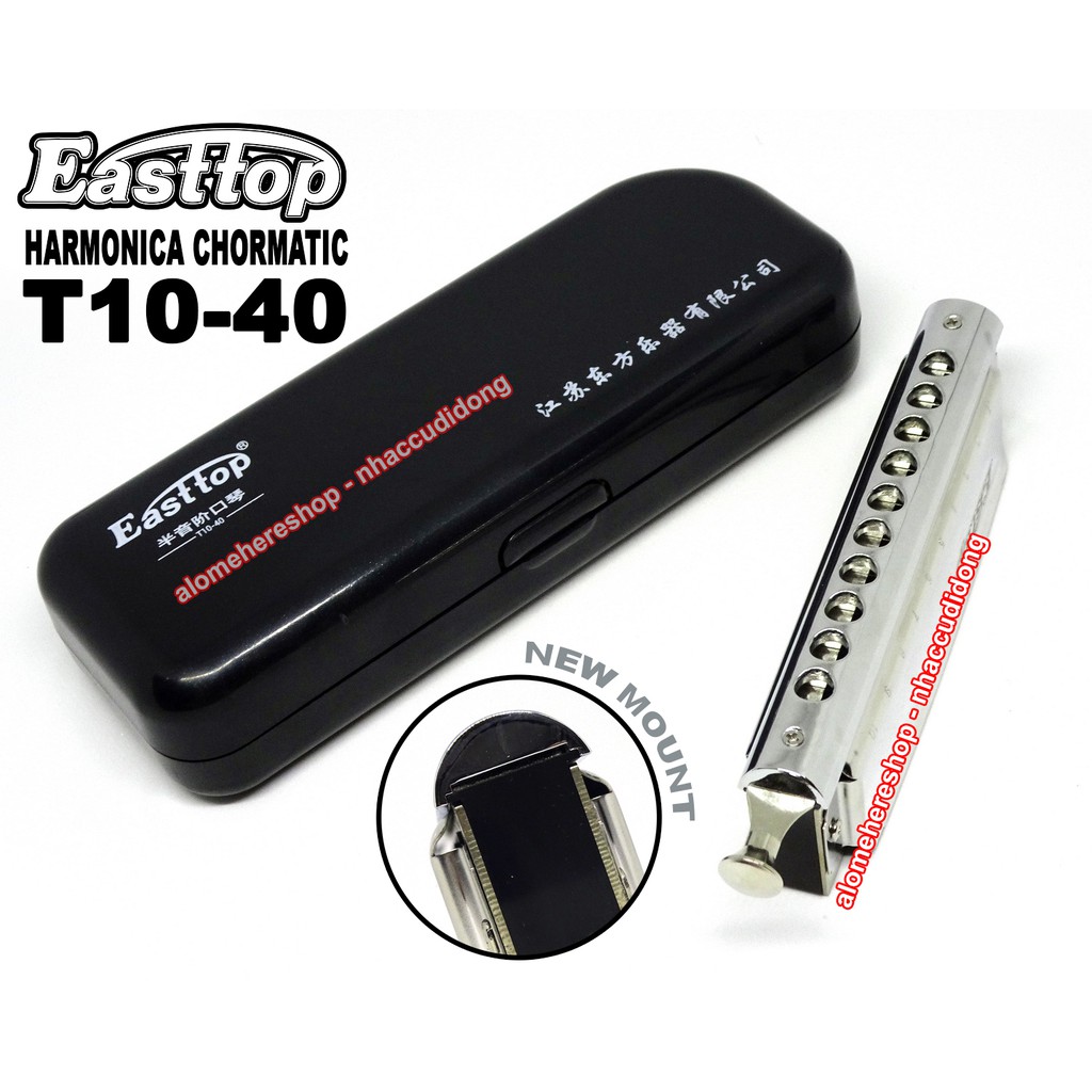 Kèn harmonica chromatic Easttop T1040 New Mount Thiết Kế Hiện Đại Không