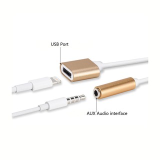 Cáp Chia Lightning Ra 3.5mm Và cổng Sạc Cho iPhone