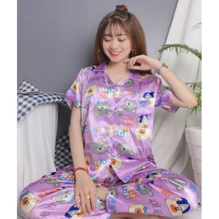 ĐỒ BỘ PHI BÓNG HOẠT HÌNH CUTE DỄ THƯƠNG CHẤT VẢI MỀM Mát TAY NGẮN QUẦN DÀI