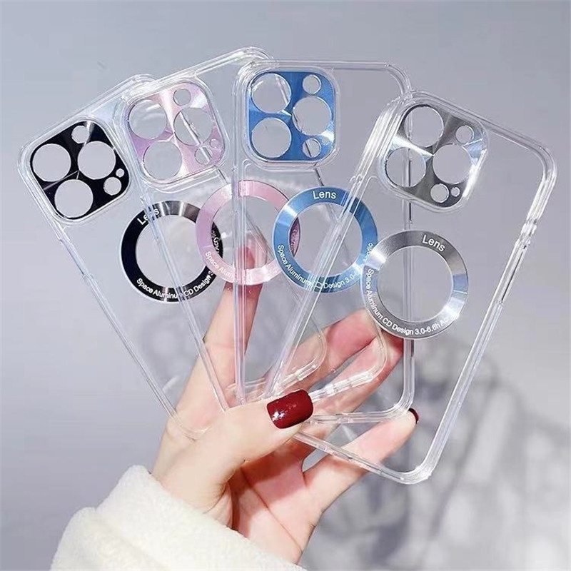 Ốp Điện Thoại PC Acrylic Trong Suốt Siêu Mỏng Sang Trọng Bảo Vệ Ống Kính Máy Ảnh Cho iPhone 13 12 11 Pro Max