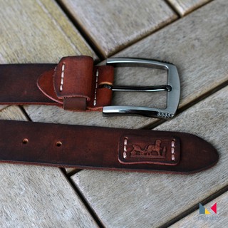 Dây thắt lưng DA BÒ SÁP ẤN ĐỘ Khóa Kim Dành Riêng Cho Quần Jean ( Tặng Lót Giày) BẢO HÀNH 1 Năm. Dây nịt Manzo 111