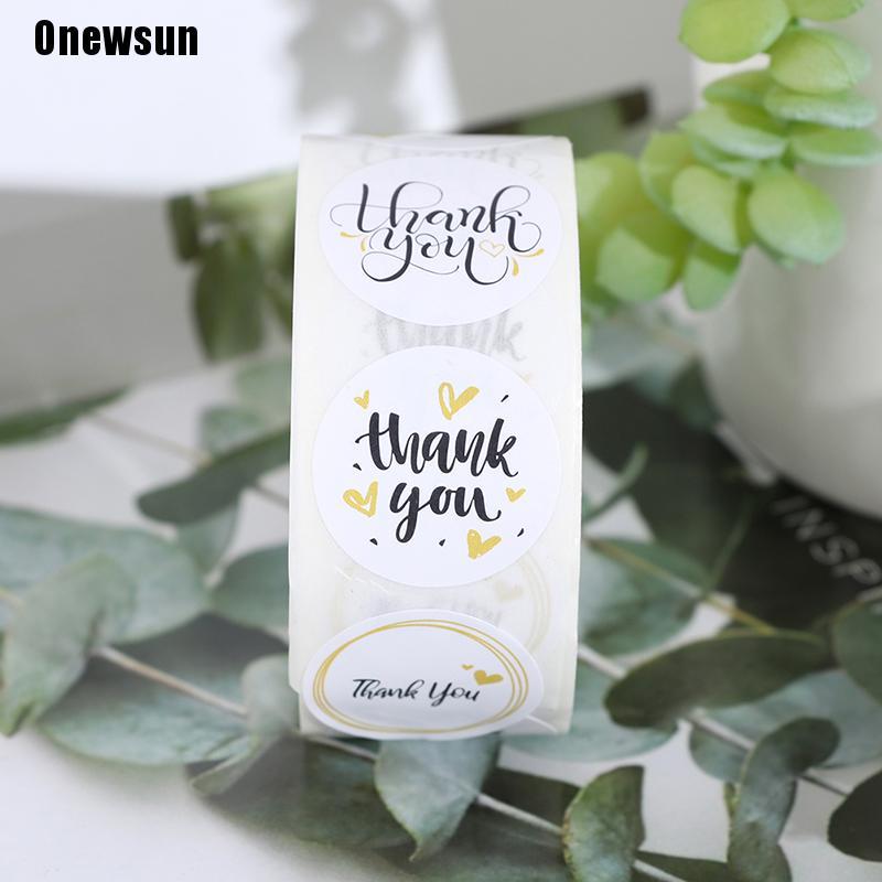 (Hàng Mới Về) Set 500 Nhãn Dán Tròn In Chữ Thank You