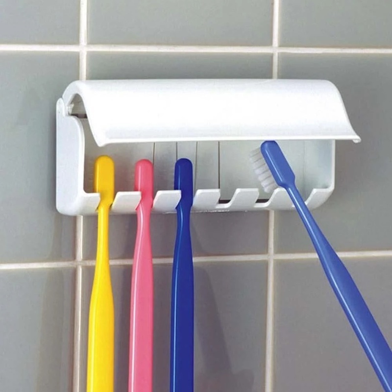 Giá Đỡ Bàn Chải Đánh Răng Màu Trắng Chống Ẩm / Bụi Bẩn Tiết Kiệm Không Gian Siêu Bền