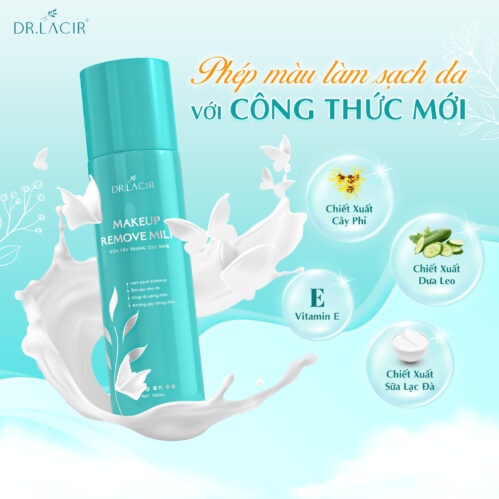 Tẩy trang anhthushop Sữa tẩy trang dịu nhẹ Dr Lacir giúp làm sạch lớp makeup cặn bẩn trên da  làm mềm mịn da 120ml