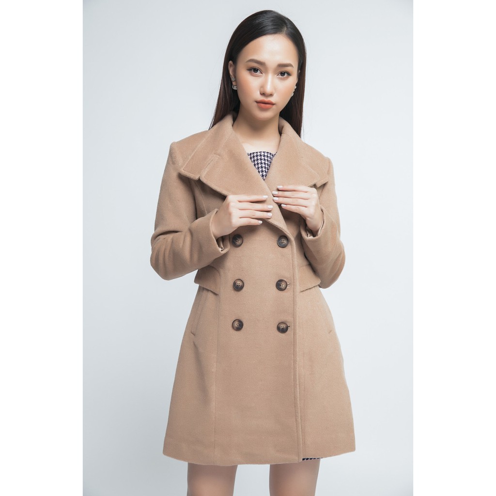 Áo khoác dạ 6 khuy nữ IVY moda MS 71M4063