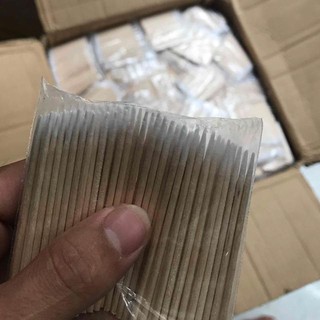 [ 500 cái ] Tăm bông tre dài 10cm vét mực xăm và gỡ keo nối mi