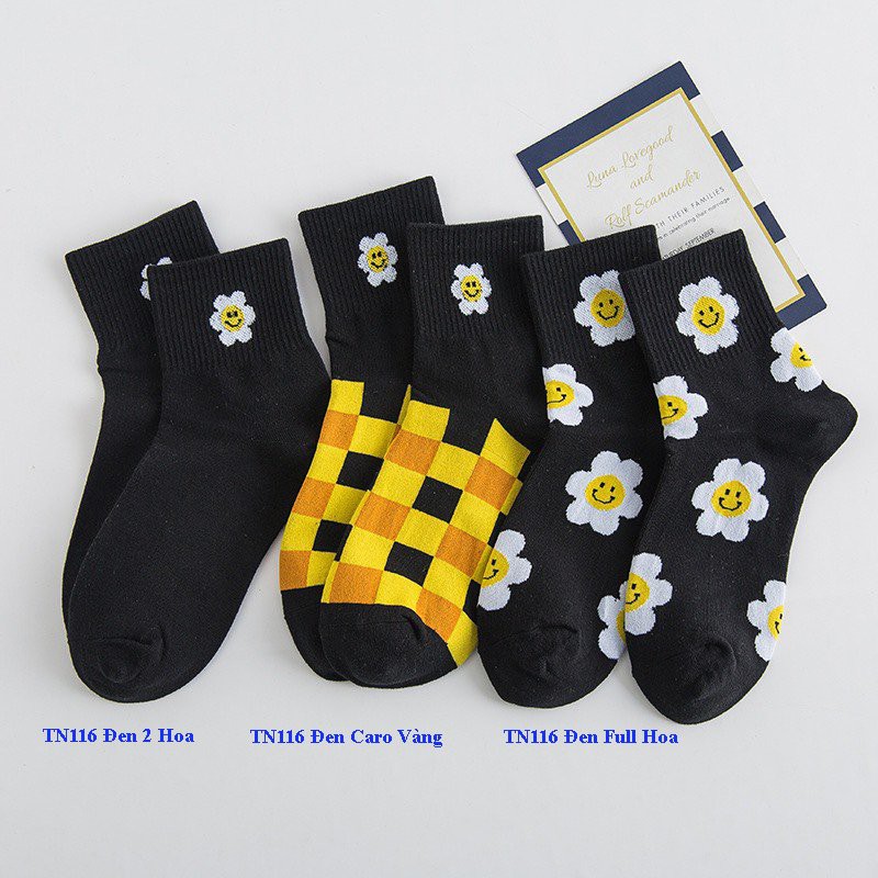 Tất cổ cao Bivota vớ nữ cổ cao thêu hoa nổi bật cực đẹp mắt T114