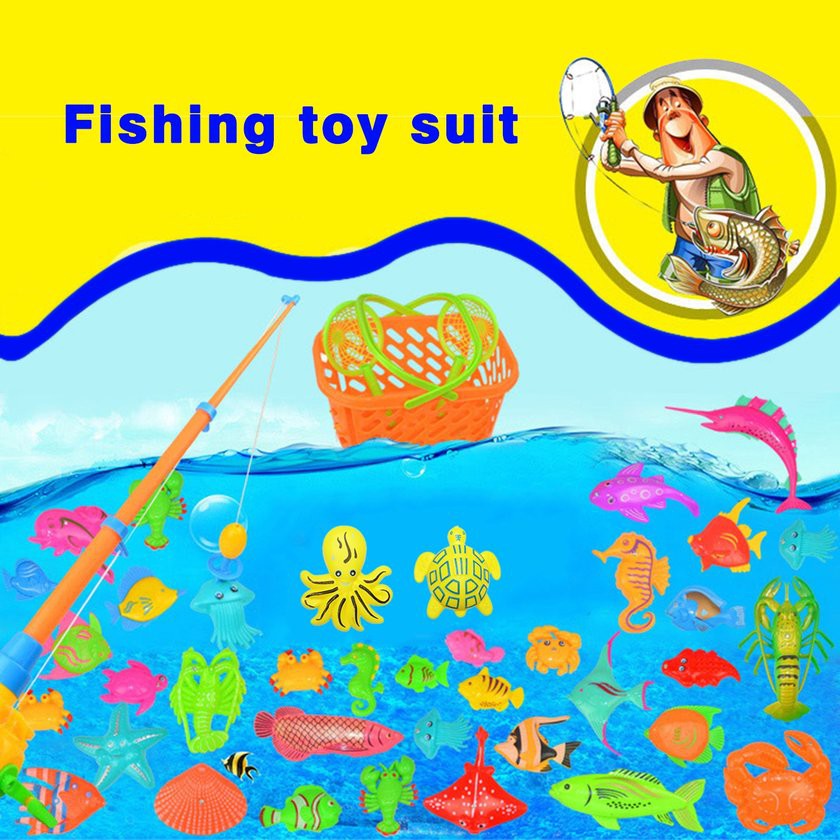 Bộ đồ chơi câu cá từ tính gồm 39 / 15 / 27 chú cá vui nhộn trong thời gian bé tắm