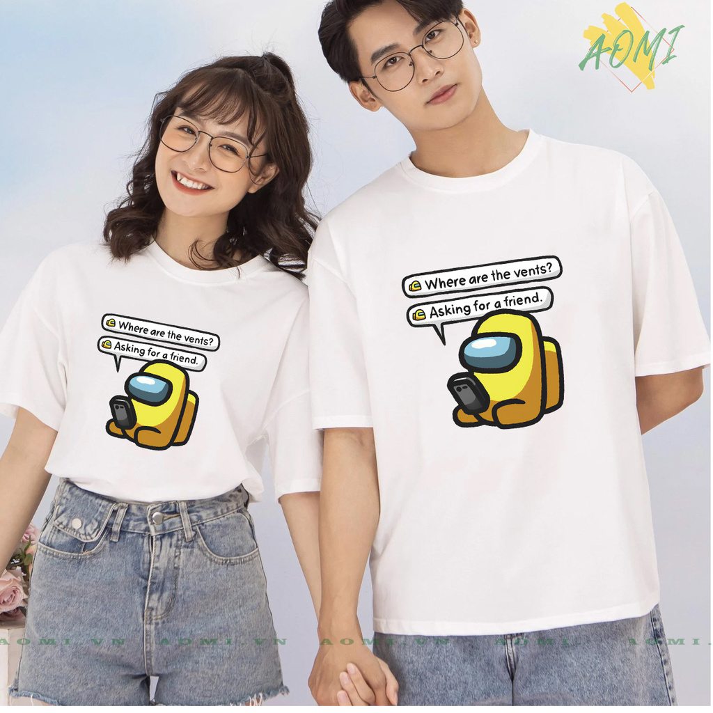 ÁO THUN KIỂU UNISEX AOMI GAME AMONG US VENTS YELLOW TAY NGẮN TAY LỠ NAM NỮ GIA ĐÌNH CẶP ĐÔI CHẤT LƯỢNG CAO