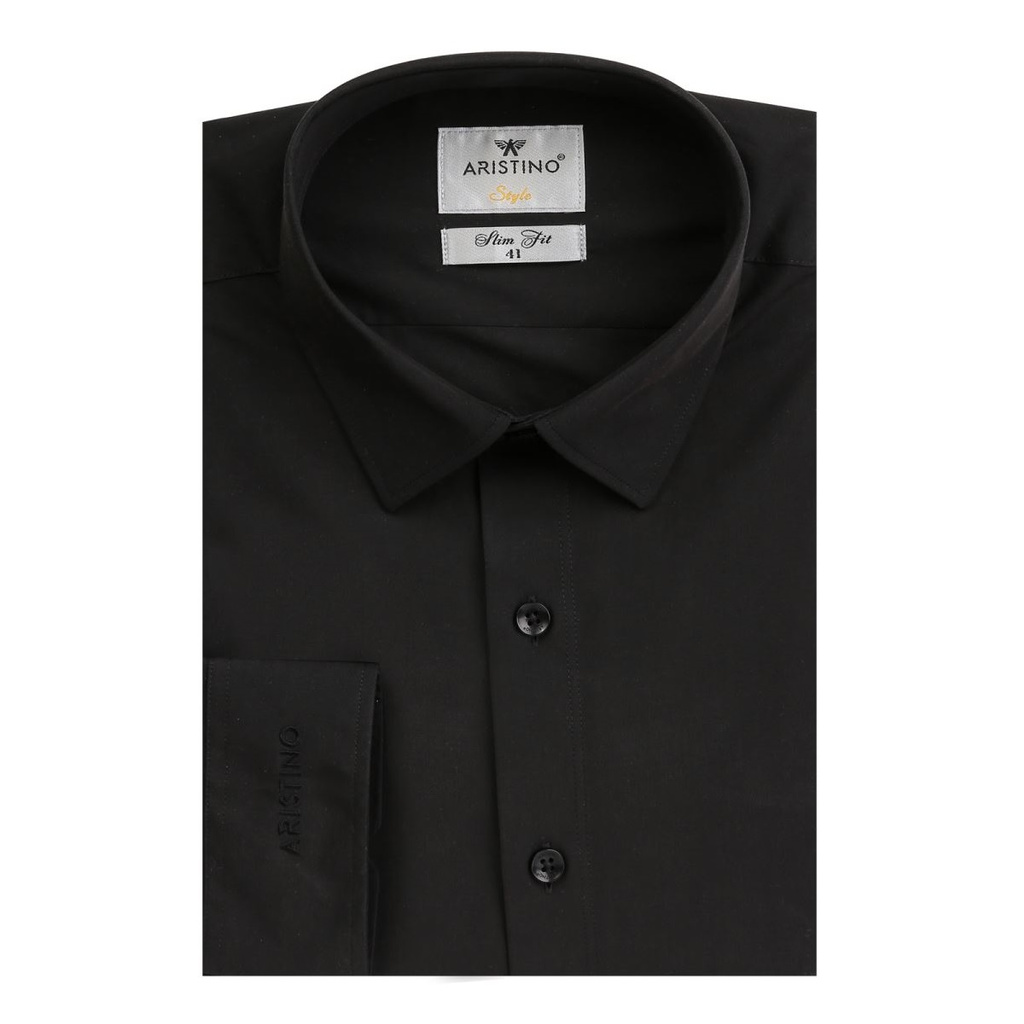 Áo Sơ Mi Nam Dài Tay ARISTINO ALS39707 Somi Công Sở Cao Cấp Màu Đen Trơn Vải Sợi Sồi Mềm Mát Dáng Ôm Không Túi | BigBuy360 - bigbuy360.vn