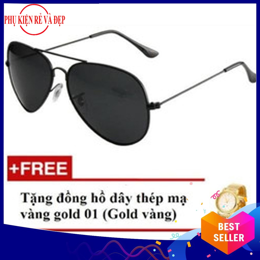 Kính mát kiểu dáng phi công Tặng Đồng hồ 3 màu