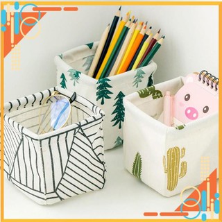 [Đồ Gia Dụng-Giá Rẻ] Giỏ vải canvas đựng đồ cá nhân đề bàn tiện lợi có thể gấp gọn EOTIAYSHOP