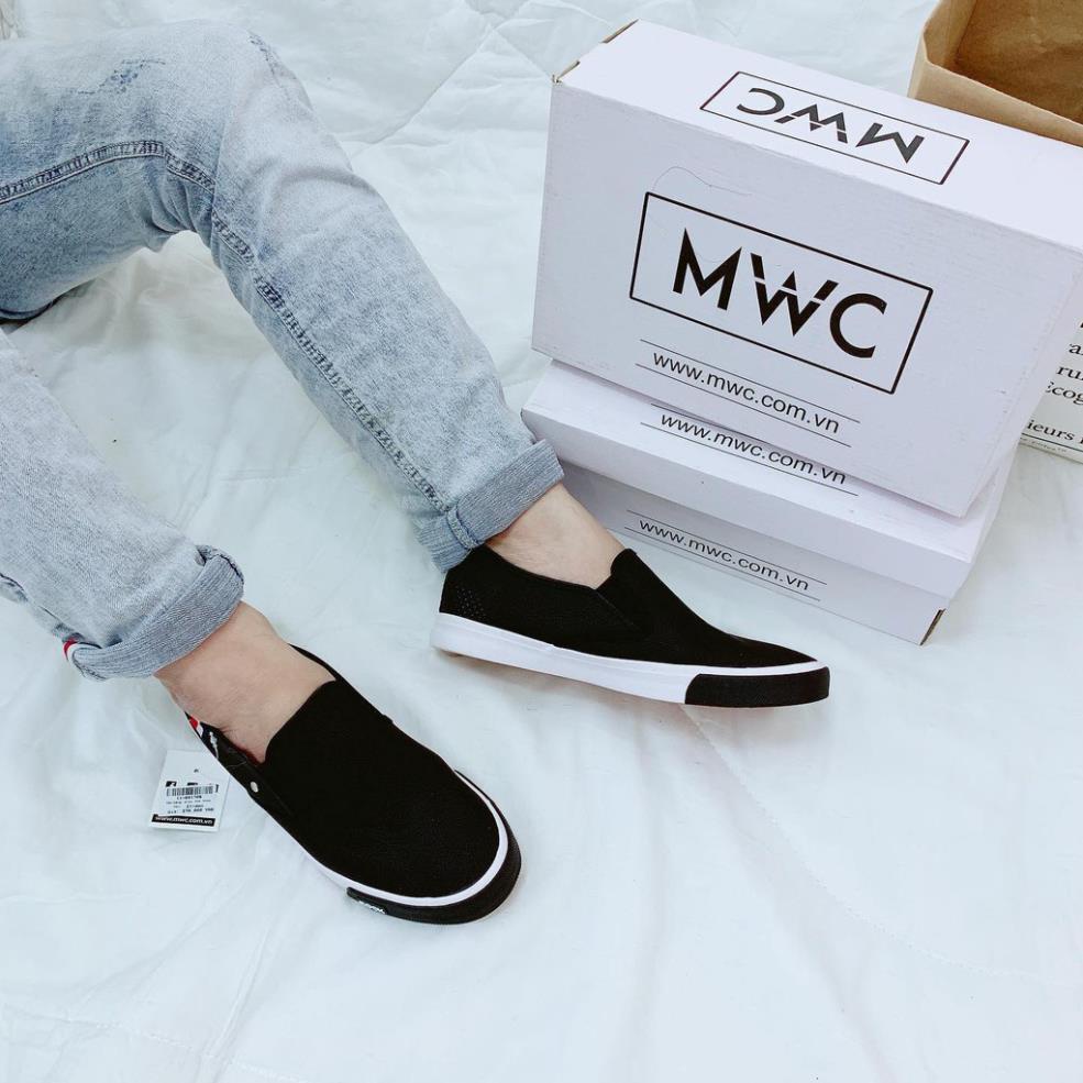 Giày Slipon nam chất liệu da mũi tròn MWC NASL- 6017 WQ