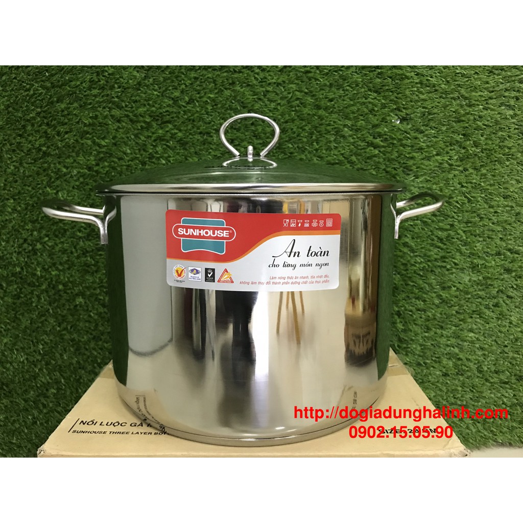 Nồi luộc gà inox 3 đáy SUNHOUSE SH28LG - Có ảnh thật, giá rẻ