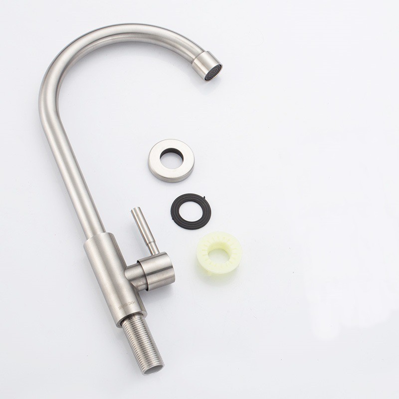 Vòi Rửa Chén Lạnh INOX SUS 304 xoay 360 độ dùng được cho chậu rửa 2 hố, Vòi Rửa Chén cắm chậu - LICLAC