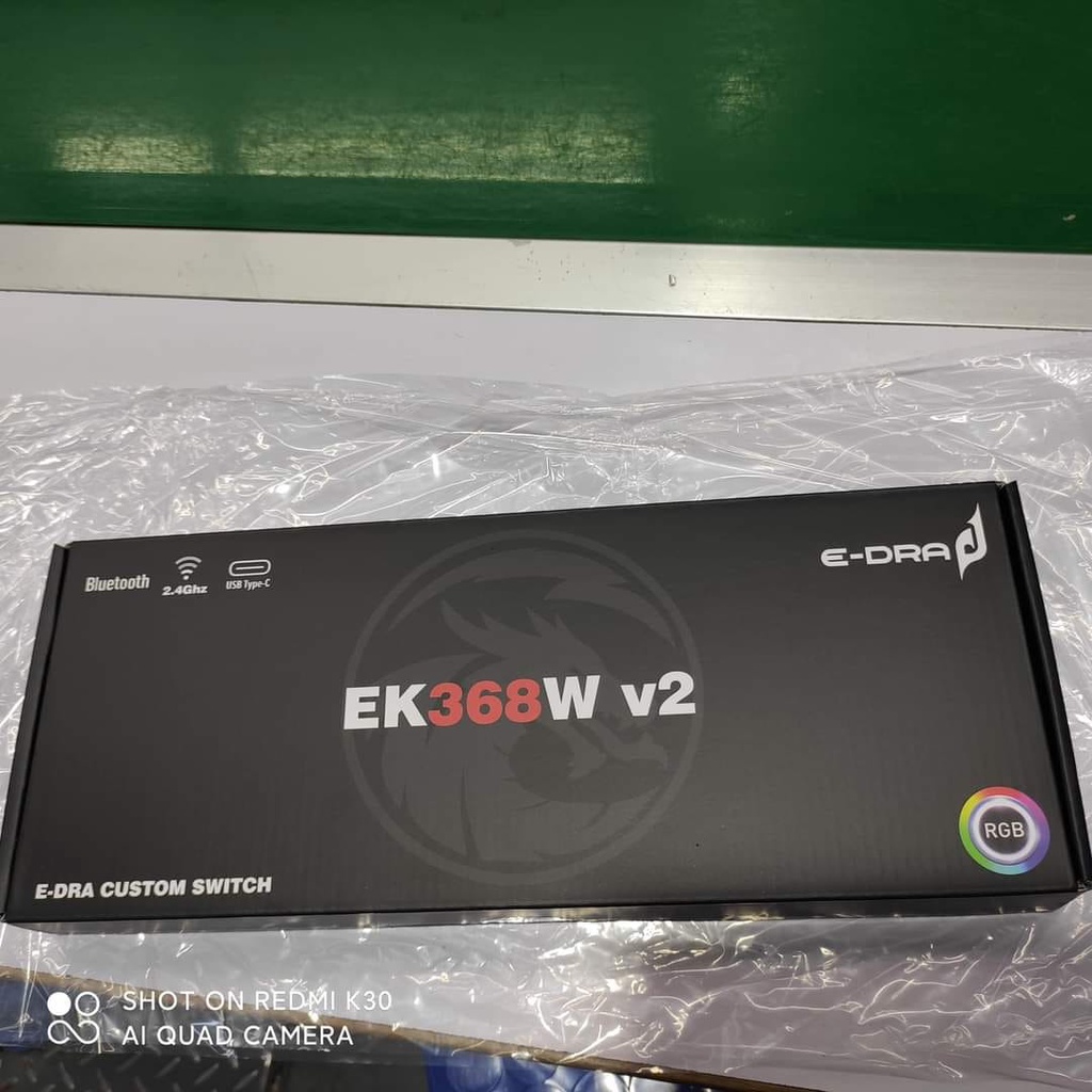 Bàn phím gaming, bàn phím máy tính cơ chơi game không dây E-dra EK368w v2 E-Dra Brown / Red Switch - Hàng chính hãng