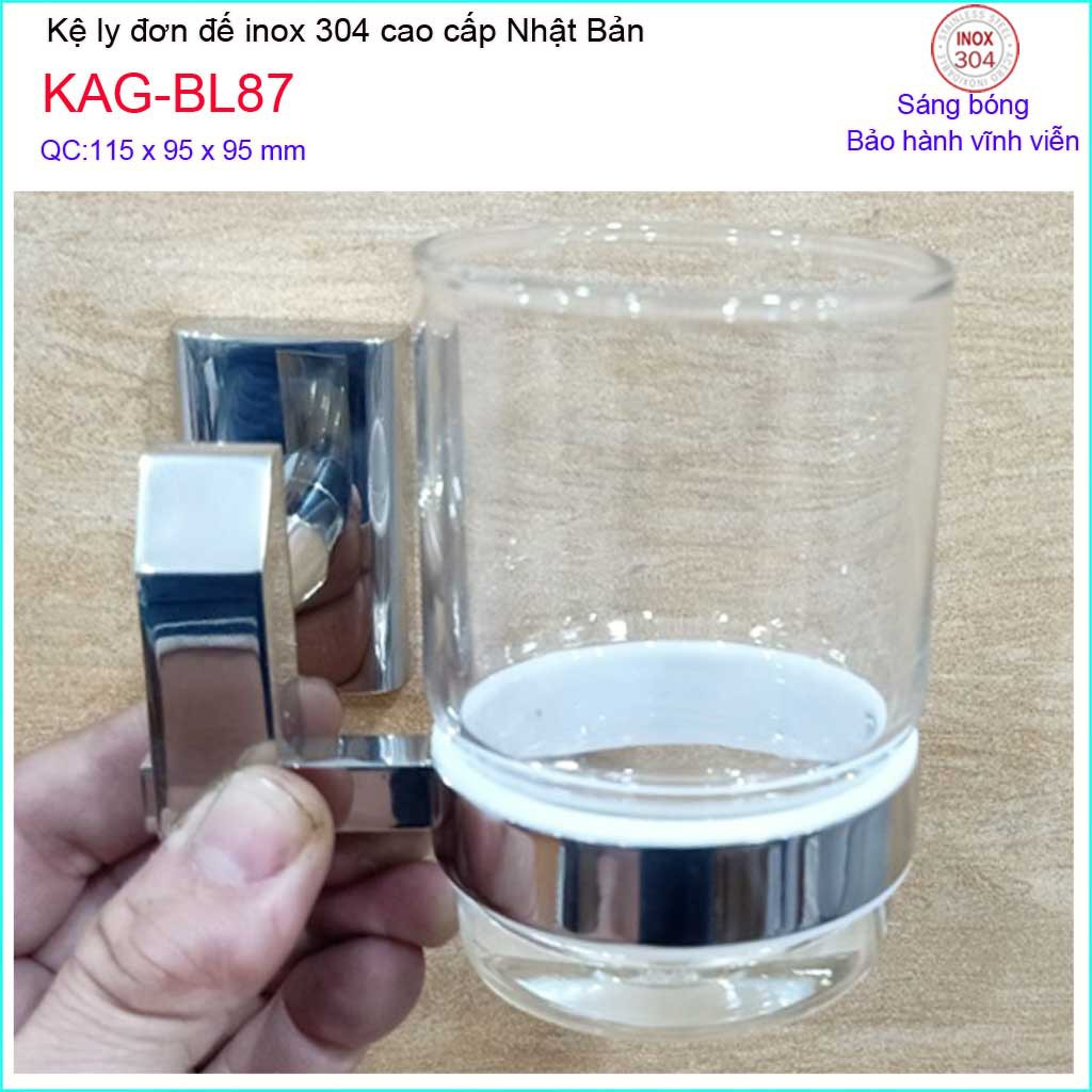 Kệ ly đơn Inox 304 KAG-BL87 Inox Kace,kệ để ly bàn chải inox SUS304 Nhật Bản