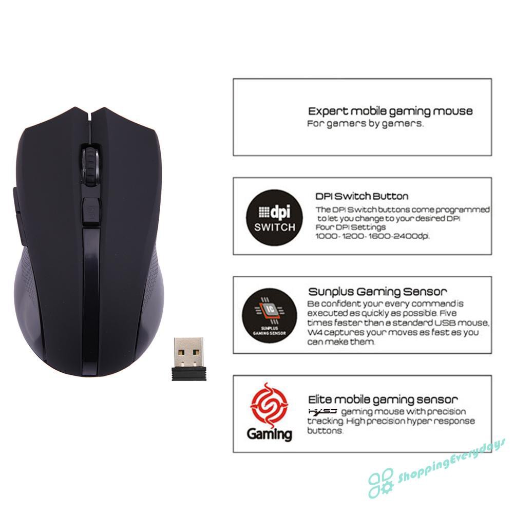 SV  X50 2.4G Wireless Optical Gaming Mouse 2,400 DPI for Laptop PC