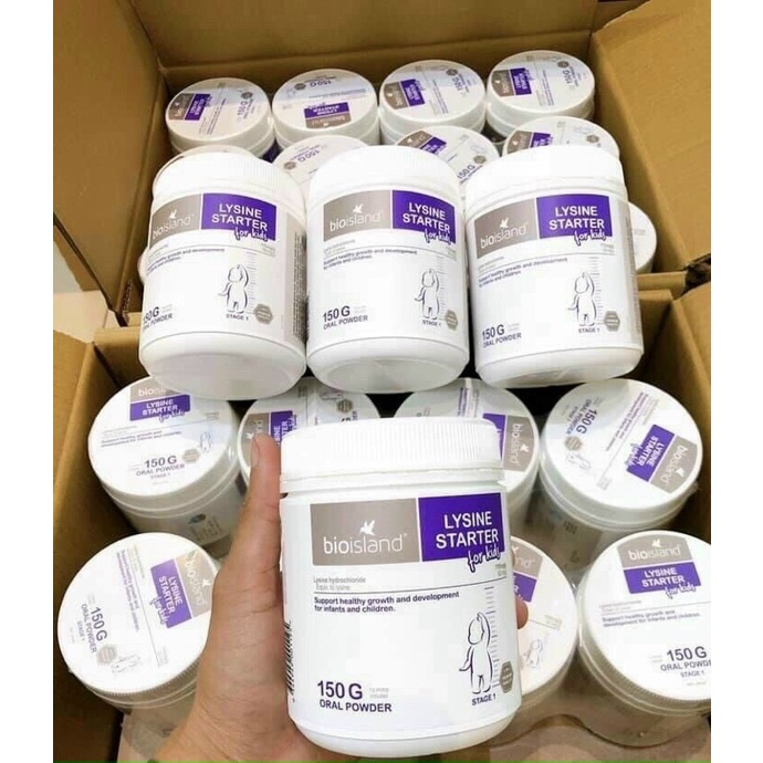 Bột tăng chiều cao Bioisland Lysine starter for kids 150gr và Bioisland Lysine step up for youth 60 viên Úc