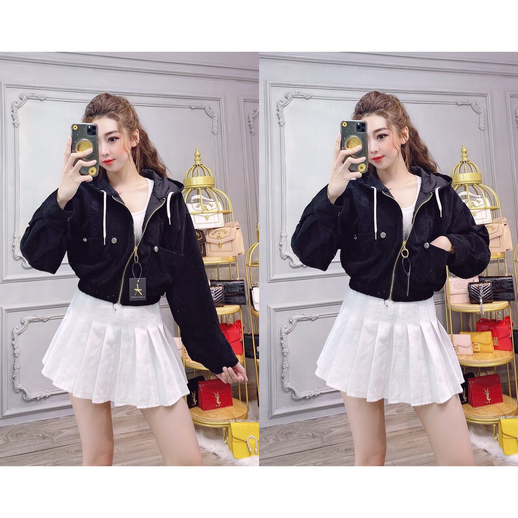 Áo Khoác Nhung Tăm Nữ Ulzzang Form Rộng Unisex Freesize HIJUNE AKH01