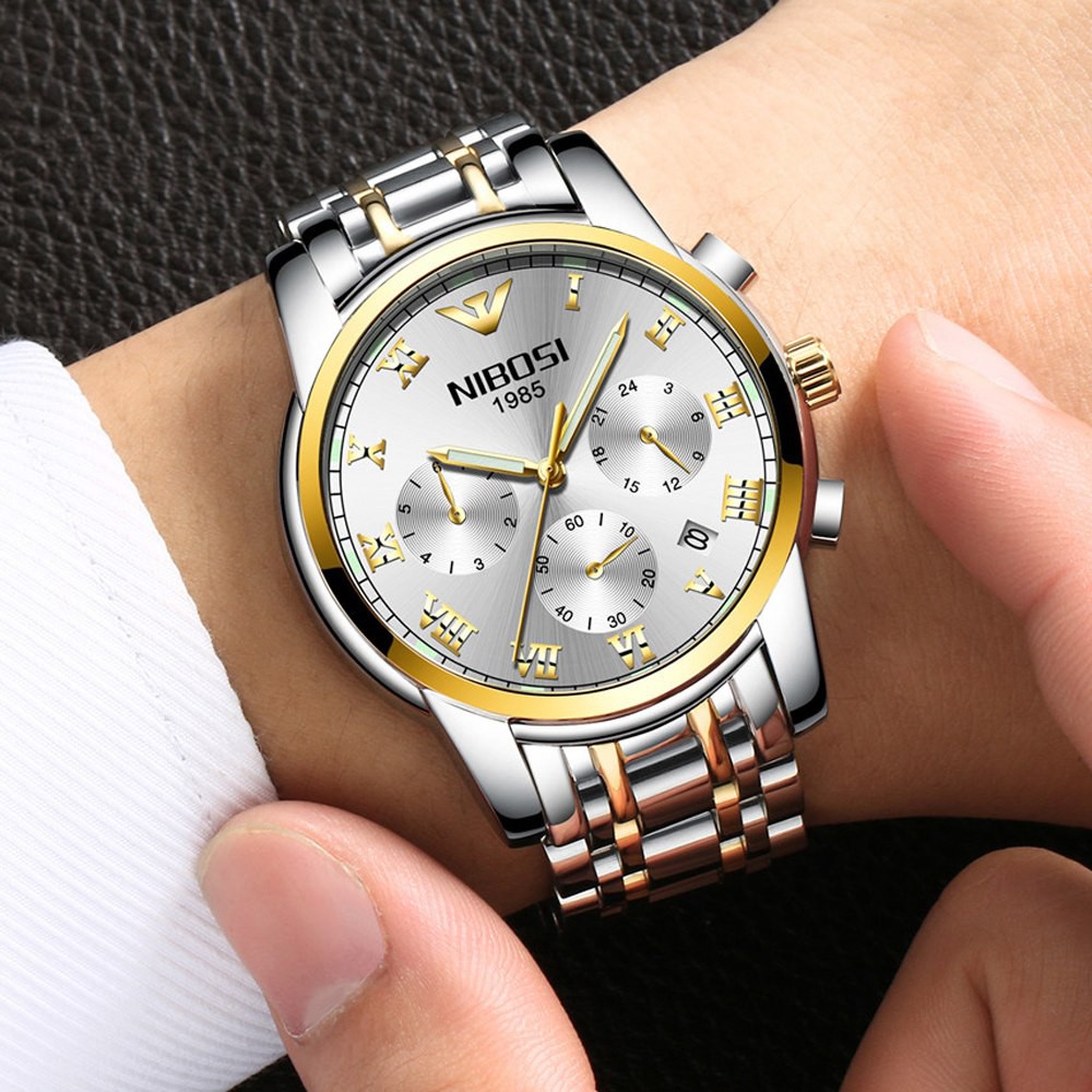 Đồng hồ nam NIBOSI 2301 dây thép lịch ngày thời thượng - Đẳng cấp doanh nhân | BigBuy360 - bigbuy360.vn