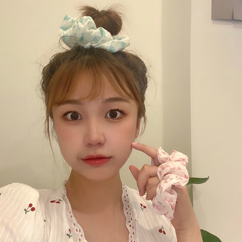 Dây Buộc Tóc Cao Su Mỏng Họa Tiết Hoa Kiểu Nhật Hàn Dễ Thương Cho Nữ