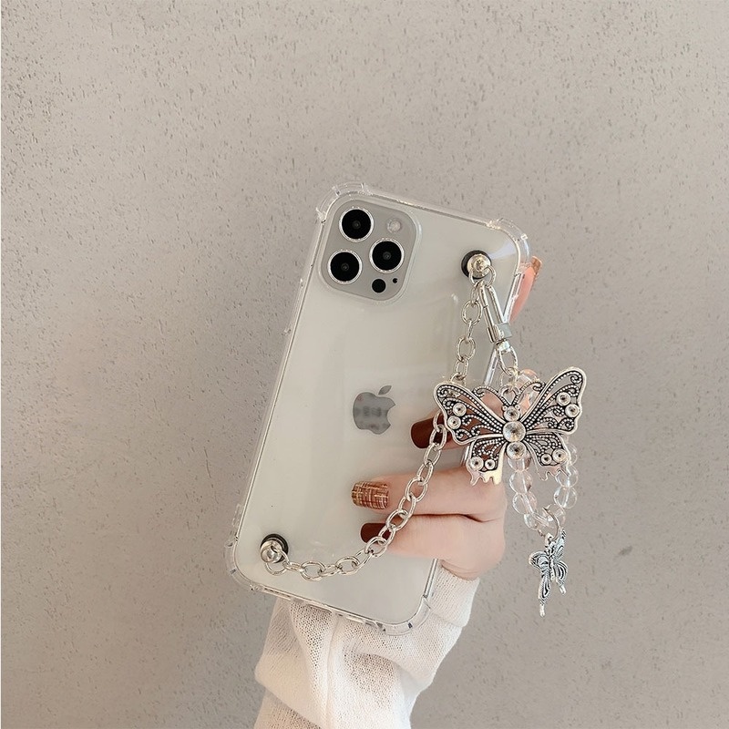 Ốp Điện Thoại Họa Tiết Bươm Bướm Kèm Dây Đeo Cho Samsung Note 20 S20 S8 S9 Plus A12 A22 A32 4G 5G A30 A50S A71 A20S A02S