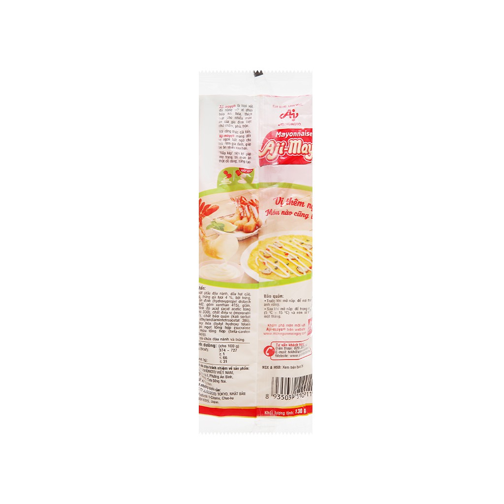 Sốt mayonnaise Aji-mayo Ajinomoto Chua béo chai 130g