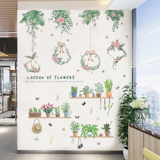  Decal Dán Tường Mẫu dây hoa + chậu cây   kt 1m5 cao 1m5  