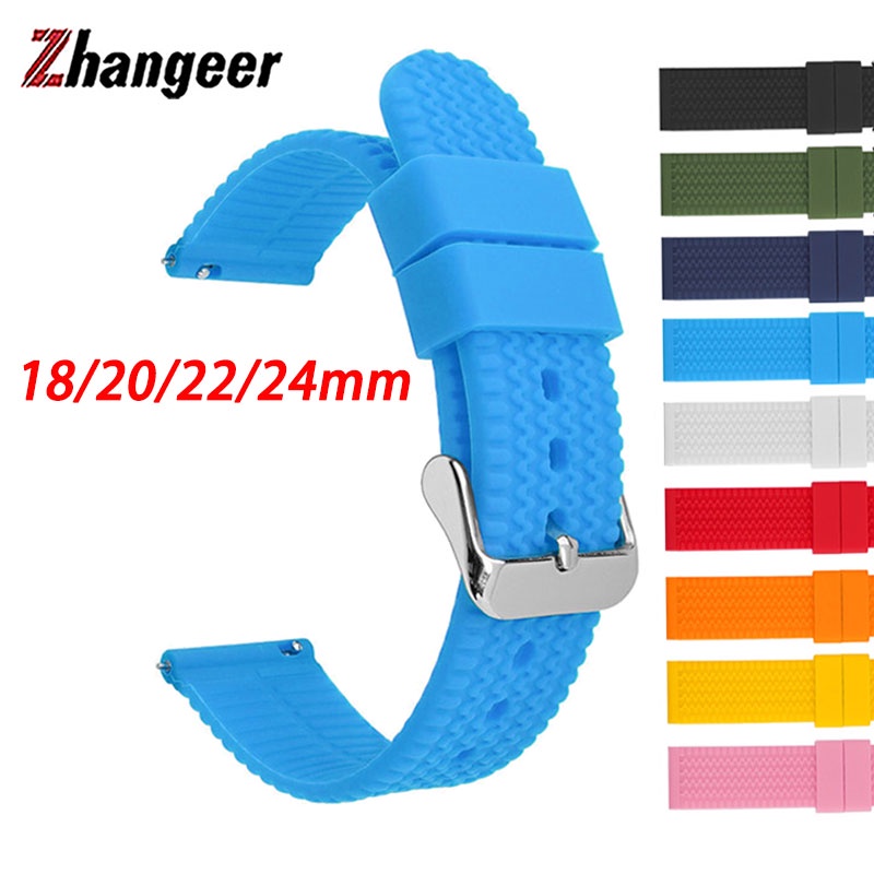 Dây Đeo Đồng Hồ Bằng Silicone Tháo Lắp Nhanh Thông Dụng Cho Samsung Galaxy Watch 4 Active 2 18mm 20mm 22mm 24mm