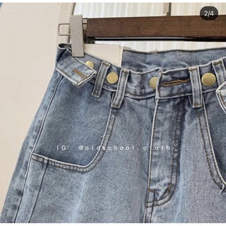 💯Quần Jeans Ngố Nút Gài