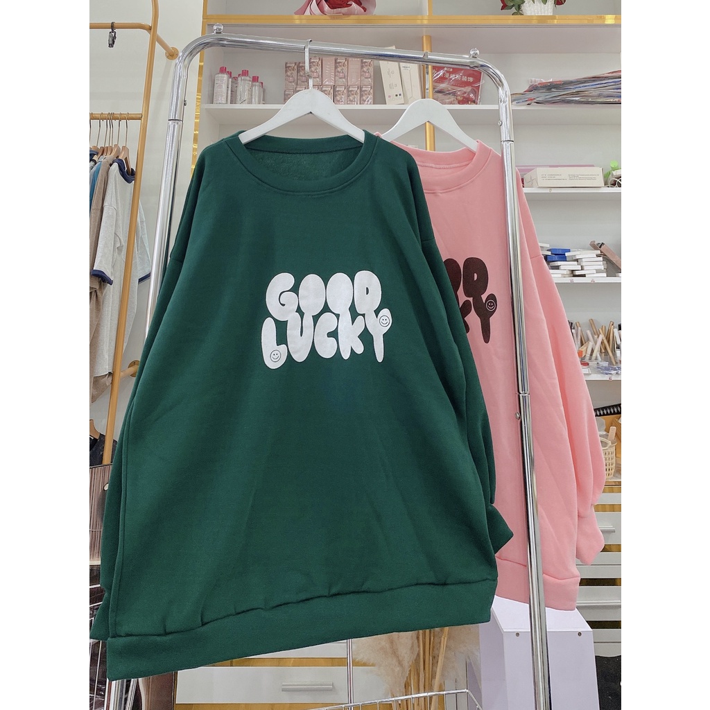 Áo Sweater Cổ Tròn Chữ Good Dáng Rộng NAm Nữ Chất Nỉ Mịn Unisex Uzzlang Tay Bồng