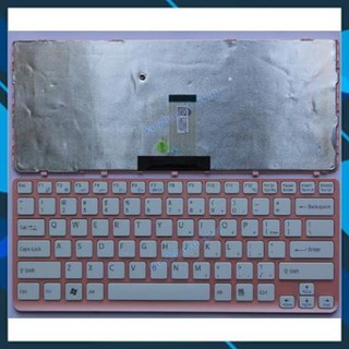Bàn Phím Laptop Sony Vaio E14 SVE14 SVE141 SVE 14 series Màu hồng có Khung loại 1 ốc cáp thẳng- Hàng Mói 100%