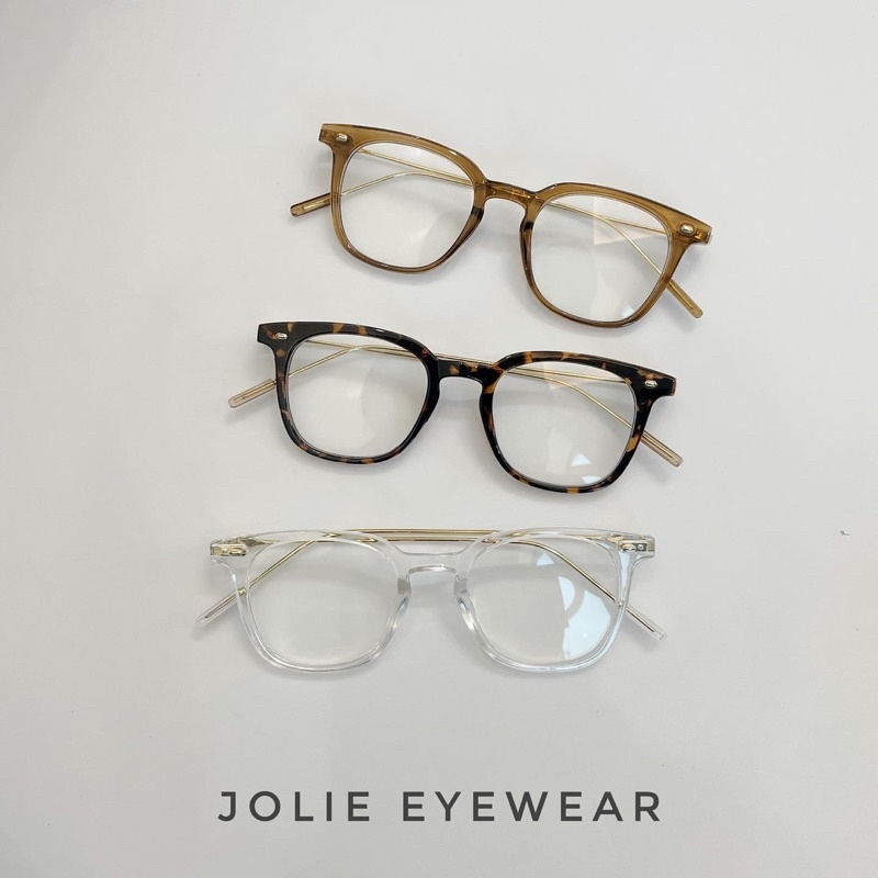Kính giả cận, gọng kính cận vuông  Booster GMBT quai mảnh lọc ánh sáng xanh nam nữ thời trang Jolie eyewear 9322