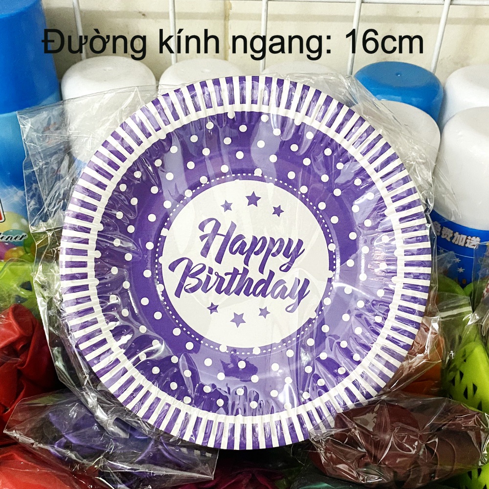 Dĩa Giấy Chấm Bi 19cm - 6 Cái