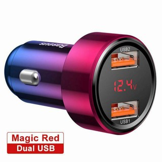  Tẩu sạc cho ô tô Baseus sạc nhanh 45W chuẩn Q.C 3.0 2 cổng USB cho Samsung iPhone Xiaomi Huawei 