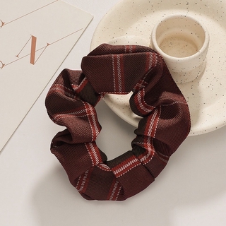 Set 4 sợi dây buộc tóc vải Caro Scrunchie handmade cột tóc bé gái (màu ngẫu nhiên)