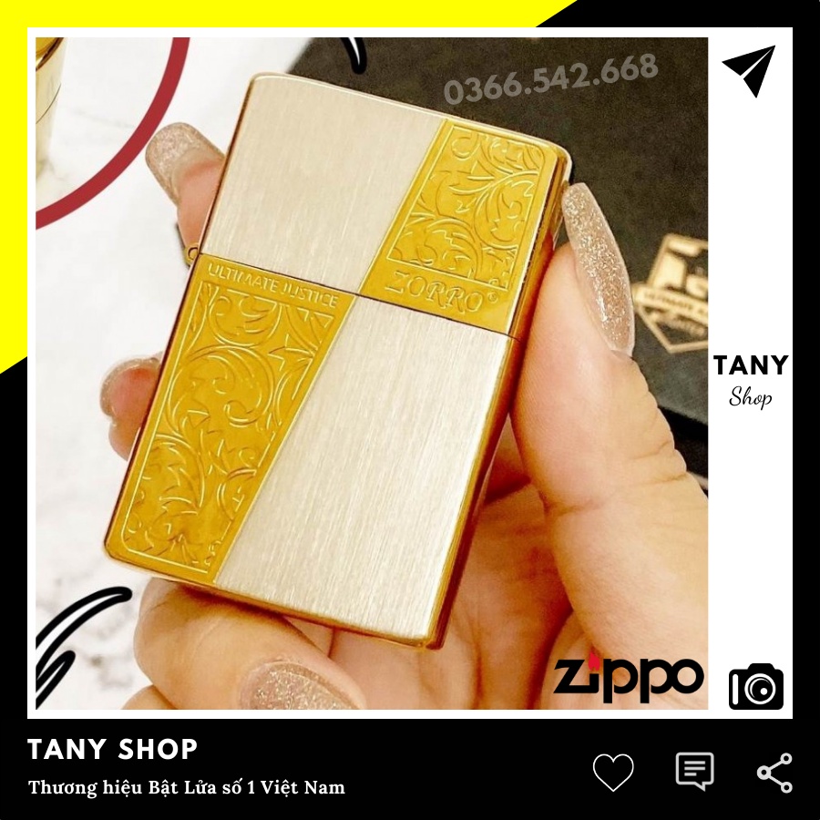 Bật Zorro 2 mộc đáy hình Hoa văn vàng may mắn và Tài lộc - TANY SHOP ZR03