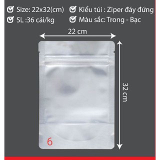 1kg túi zip bạc mặt trong