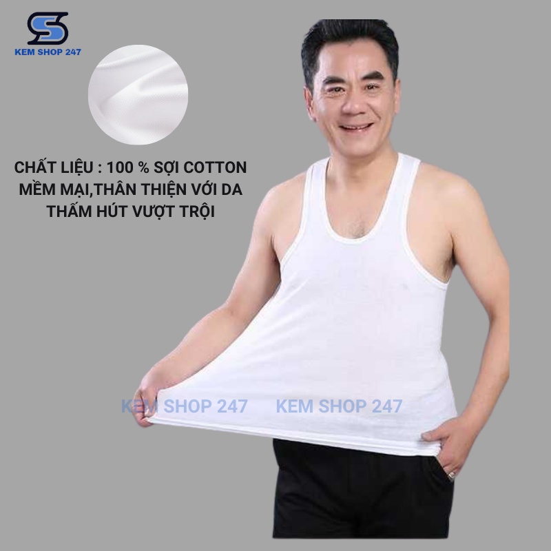 Áo Lót Nam Cotton Có Tay,Ba Lỗ Trung Niên  Mặc Ở Nhà ,Áo Đông Xuân Nam Cộc Tay Bộ Đội Trắng Siêu Rẻ Siêu Đẹp