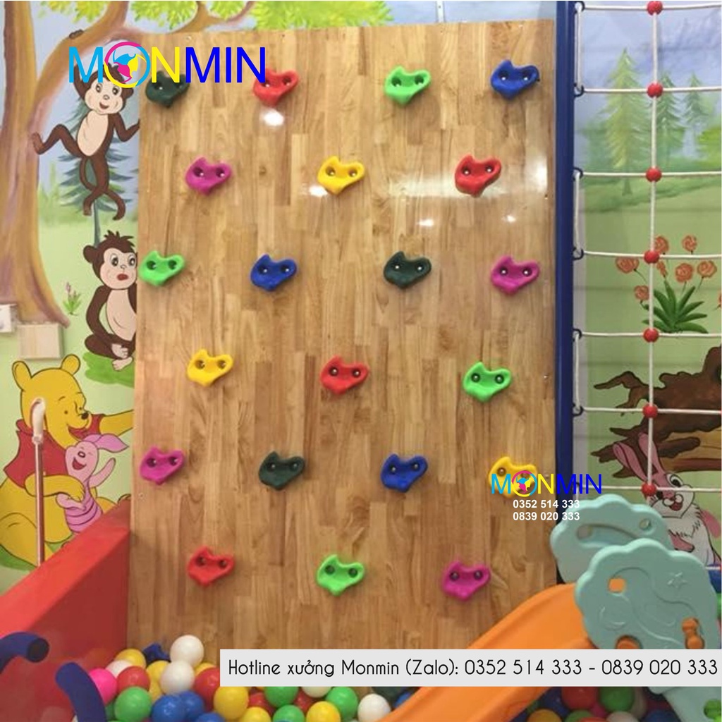 Mấu leo núi trẻ em Monmin gắn tường trong nhà, ngoài trời loại 2 lỗ vít chuyên dụng - Hàng cao cấp