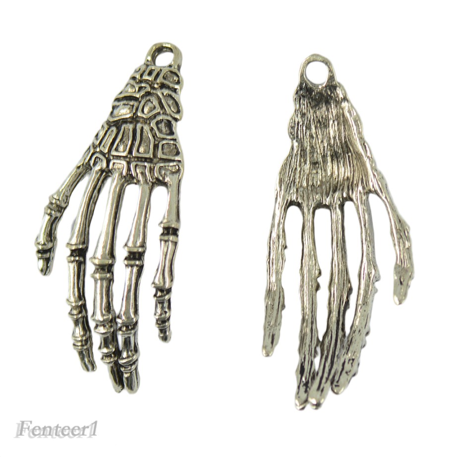 Bộ 10 mặt trang sức hình bàn tay xương người phong cách Halloween