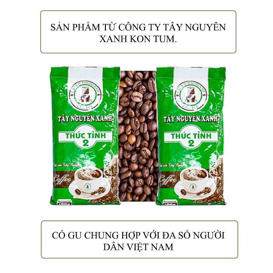 cà phê rang xay nguyên chất sạch pha phin thức tỉnh 2 500gr tây nguyên xanh ocop kon tum | BigBuy360 - bigbuy360.vn