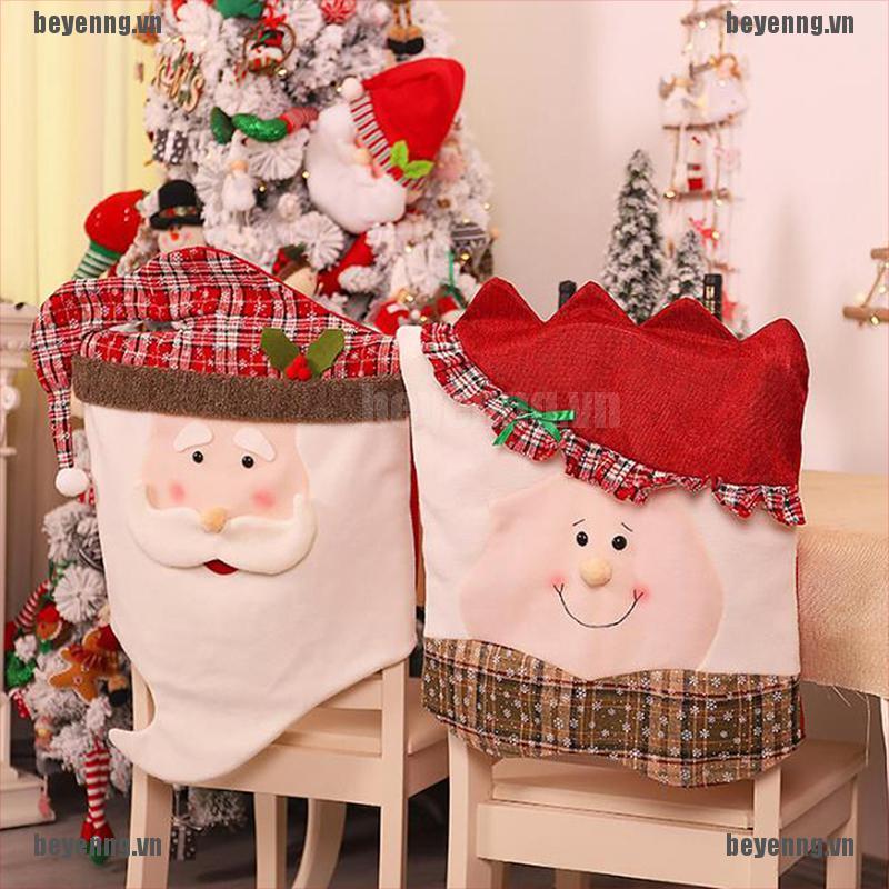 BEY Snowflake Cartoon Grandpa And Grandma Christmas Chair Set Decor Chair Cover