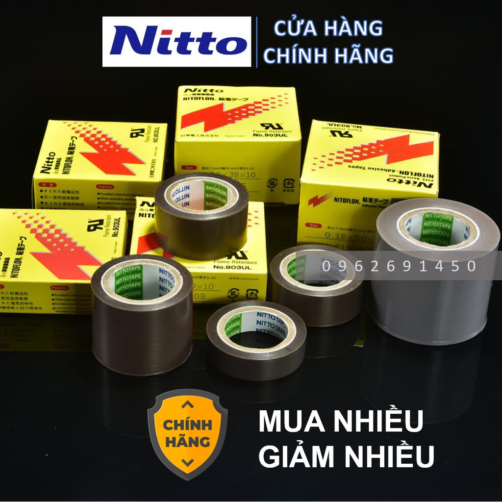 [CHÍNH HÃNG] NITTO 903UL NHẬT BẢN chịu nhiệt độ cao, kháng hóa chất axit và kiềm