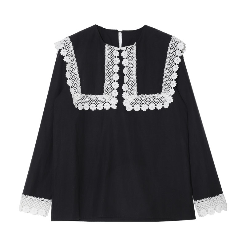 (HÀNG SẴN - HÌNH THẬT) Áo sơ mi cổ hải quân - Áo sơ mi cách điệu phối hoạt tiết ren