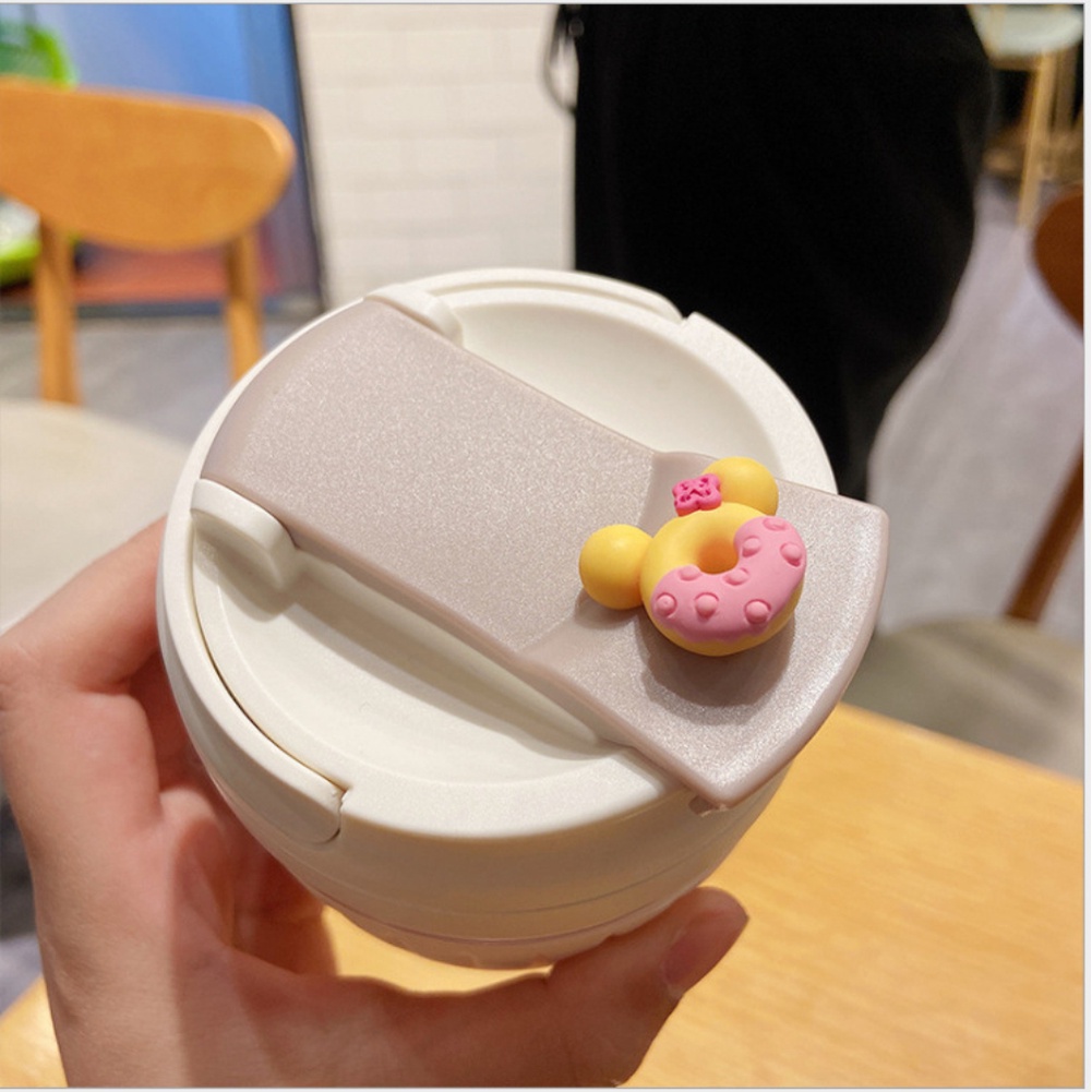 4pcs Korean version cute Gradient Color large capacity Frosted straw plastic straw cup Student Heart Girl Sports portable water cup with 3D stickers