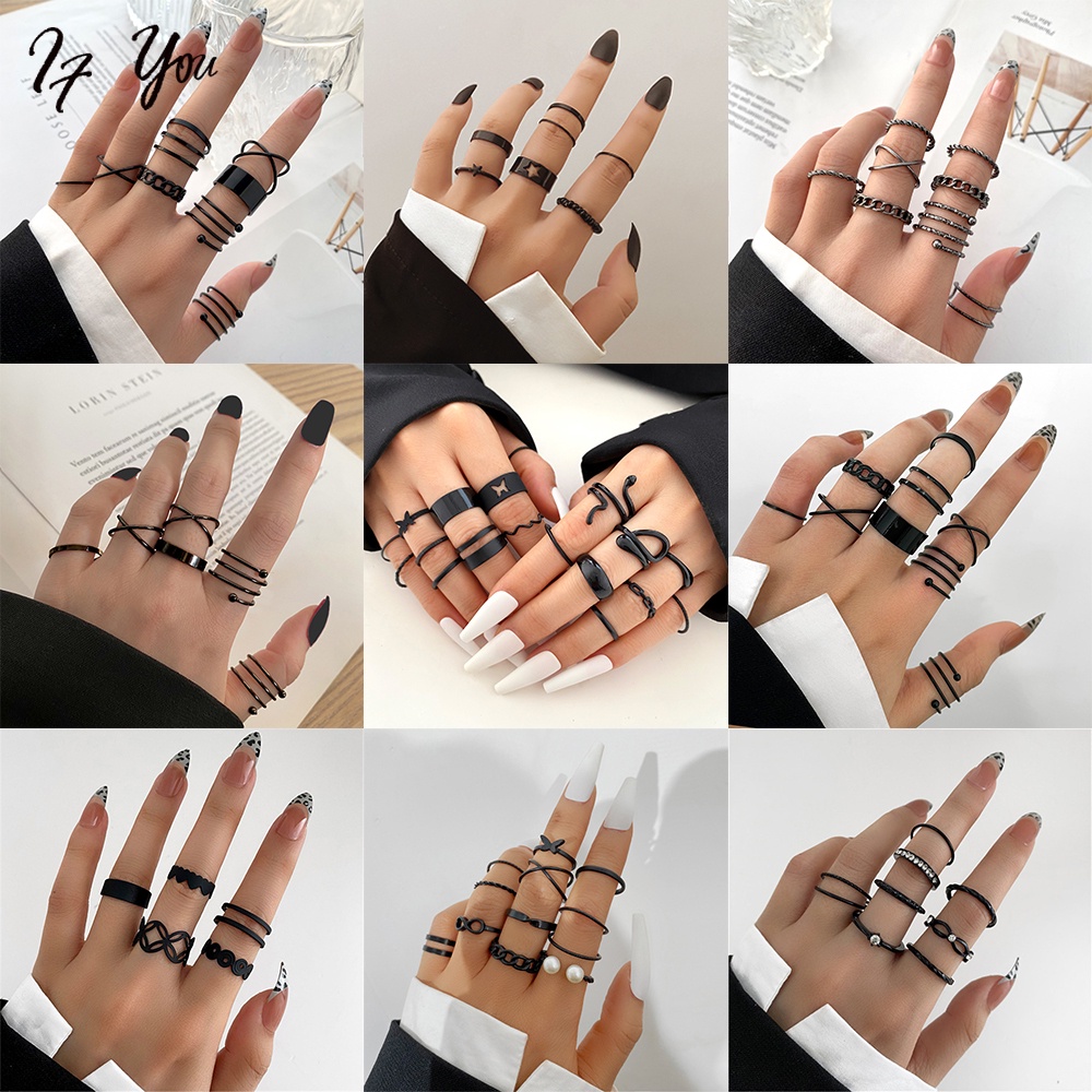 Set nhẫn AY tùy chọn thời trang phong cách cổ điển cá tính