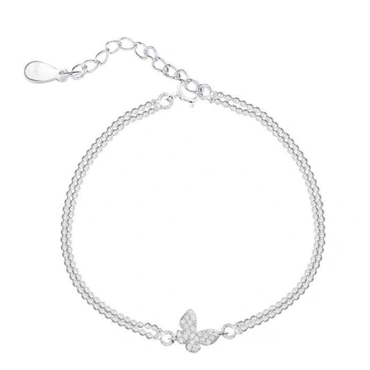 Vòng đeo tay hình bướm đính pha lê thời trang thanh lịch cho nữ