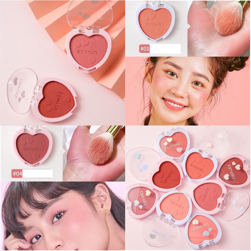 Phấn Má Hồng 1 Ô Lameila Blusher Hình Tim Xinh Xắn - Hàng nội địa Trung
